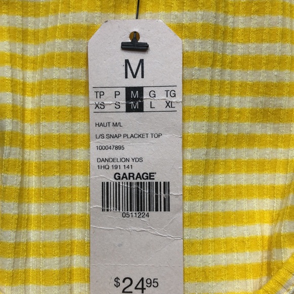 Long sleeve yellow stripped shirt - Picture 3 of 3